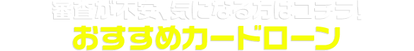 審査が不安、気になる方はコチラ！おすすめカードローン